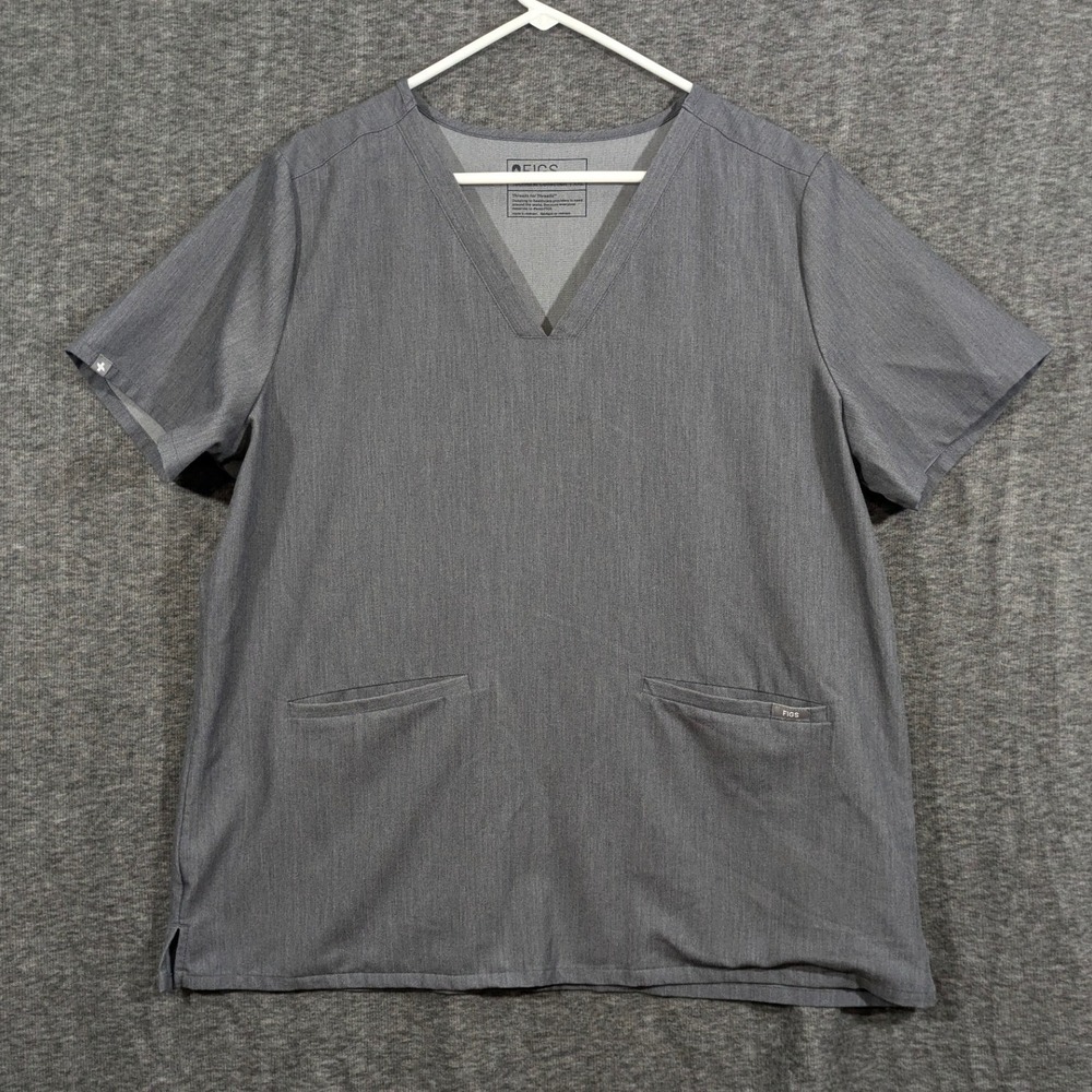 FIGS Tech Casma Two-Pocket Dark Gray‎ Scrub Top Model FW1100 Size XXL